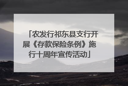 农发行祁东县支行开展《存款保险条例》施行十周年宣传活动