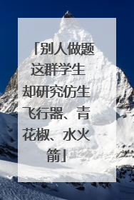 别人做题 这群学生却研究仿生飞行器、青花椒、水火箭