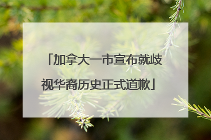 加拿大一市宣布就歧视华裔历史正式道歉
