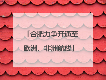 合肥力争开通至欧洲、非洲航线