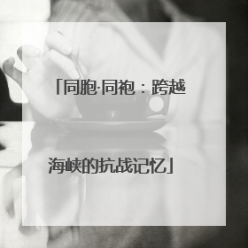 同胞·同袍：跨越海峡的抗战记忆