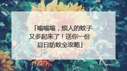 嗡嗡嗡，烦人的蚊子又多起来了！送你一份夏日防蚊全攻略
