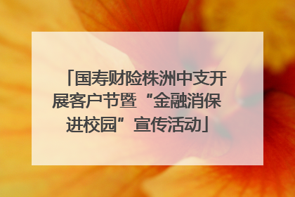 国寿财险株洲中支开展客户节暨“金融消保进校园”宣传活动