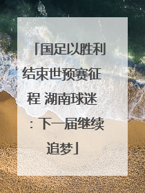 国足以胜利结束世预赛征程 湖南球迷：下一届继续追梦
