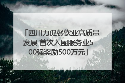 四川力促餐饮业高质量发展 首次入围服务业500强奖励500万元