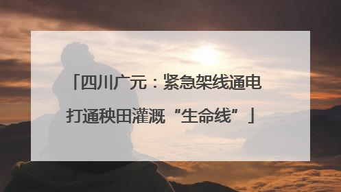 四川广元：紧急架线通电 打通秧田灌溉“生命线”