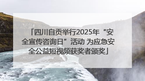 四川自贡举行2025年“安全宣传咨询日”活动 为应急安全公益短视频获奖者颁奖