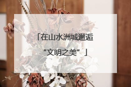 在山水洲城邂逅“文明之美”