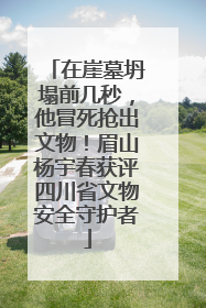 在崖墓坍塌前几秒，他冒死抢出文物！眉山杨宇春获评四川省文物安全守护者