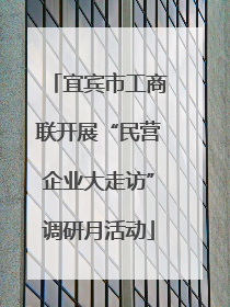 宜宾市工商联开展“民营企业大走访”调研月活动