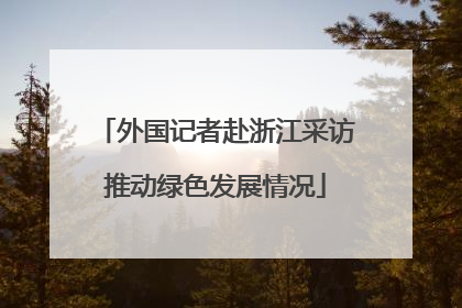 外国记者赴浙江采访推动绿色发展情况