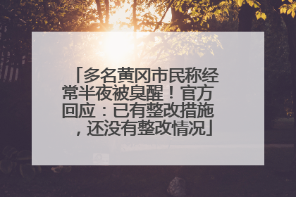 多名黄冈市民称经常半夜被臭醒！官方回应：已有整改措施，还没有整改情况