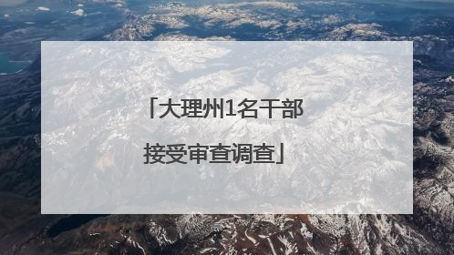 大理州1名干部接受审查调查
