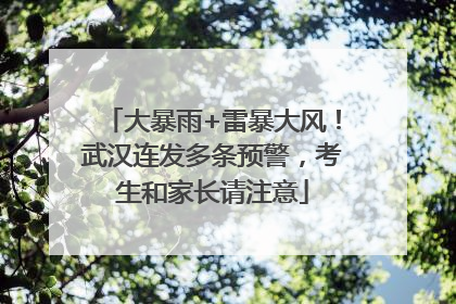 大暴雨+雷暴大风！武汉连发多条预警，考生和家长请注意