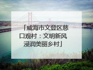 威海市文登区慈口观村：文明新风浸润美丽乡村
