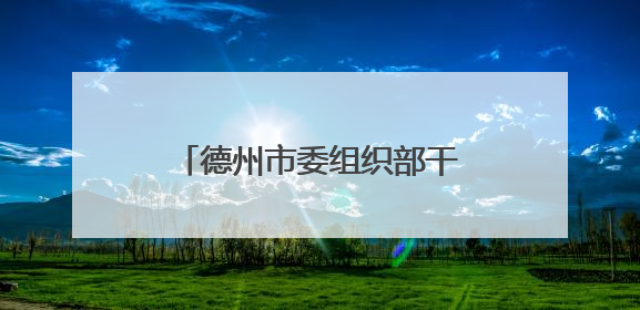德州市委组织部干部任前公示公告
