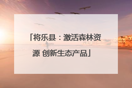 将乐县：激活森林资源 创新生态产品