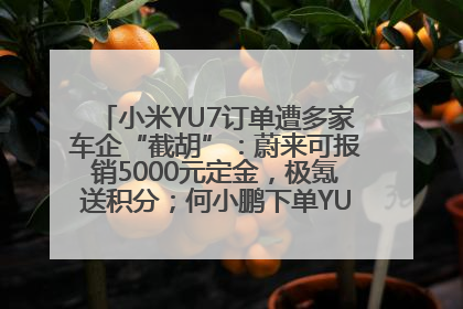 小米YU7订单遭多家车企“截胡”：蔚来可报销5000元定金，极氪送积分；何小鹏下单YU7，喊话雷军早点交付