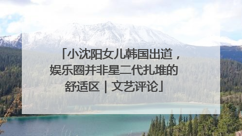小沈阳女儿韩国出道，娱乐圈并非星二代扎堆的舒适区｜文艺评论