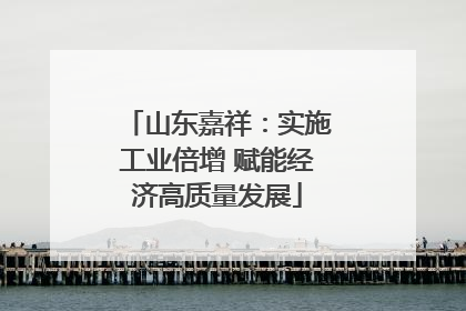 山东嘉祥：实施工业倍增 赋能经济高质量发展