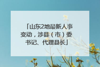 山东2地最新人事变动，涉县（市）委书记、代理县长