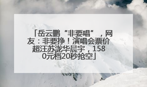 岳云鹏“非要唱”，网友：非要挣！演唱会票价超汪苏泷华晨宇，1580元档20秒抢空