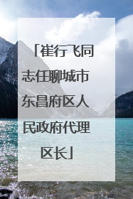 崔行飞同志任聊城市东昌府区人民政府代理区长