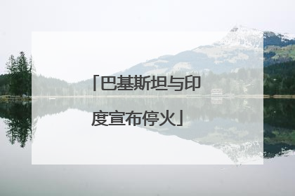巴基斯坦与印度宣布停火