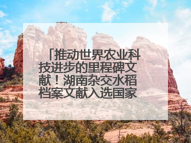 推动世界农业科技进步的里程碑文献！湖南杂交水稻档案文献入选国家级名录