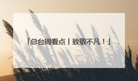 总台周看点丨致敬不凡！