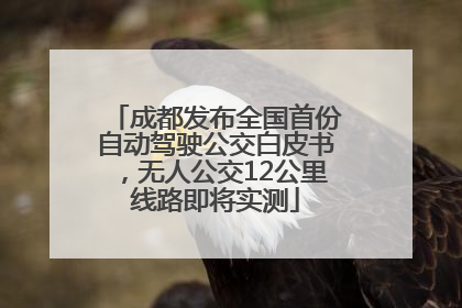 成都发布全国首份自动驾驶公交白皮书，无人公交12公里线路即将实测