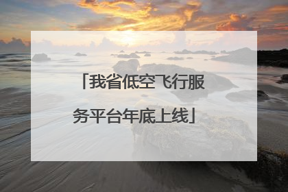 我省低空飞行服务平台年底上线