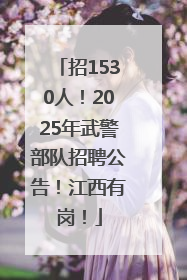 招1530人！2025年武警部队招聘公告！江西有岗！