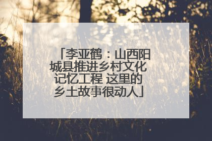 李亚鹤：山西阳城县推进乡村文化记忆工程 这里的乡土故事很动人
