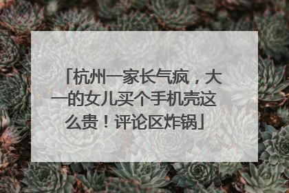 杭州一家长气疯，大一的女儿买个手机壳这么贵！评论区炸锅