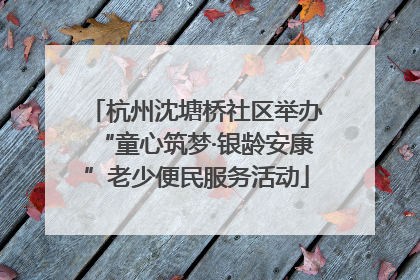 杭州沈塘桥社区举办“童心筑梦·银龄安康”老少便民服务活动