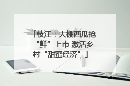 枝江：大棚西瓜抢“鲜”上市 激活乡村“甜蜜经济”