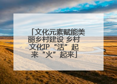 文化元素赋能美丽乡村建设 乡村文化IP“活”起来“火”起来