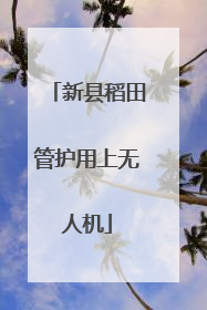 新县稻田管护用上无人机
