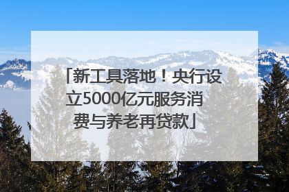 新工具落地！央行设立5000亿元服务消费与养老再贷款