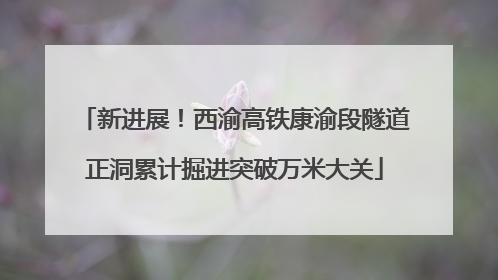 新进展！西渝高铁康渝段隧道正洞累计掘进突破万米大关