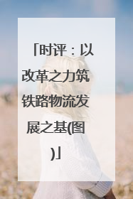 时评：以改革之力筑铁路物流发展之基(图)