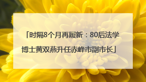 时隔8个月再履新：80后法学博士黄双燕升任赤峰市副市长