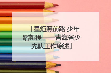星炬照前路 少年踏新程——青海省少先队工作综述