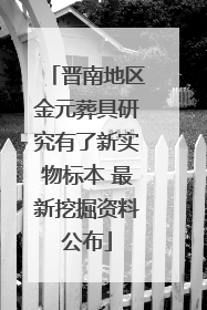 晋南地区金元葬具研究有了新实物标本 最新挖掘资料公布
