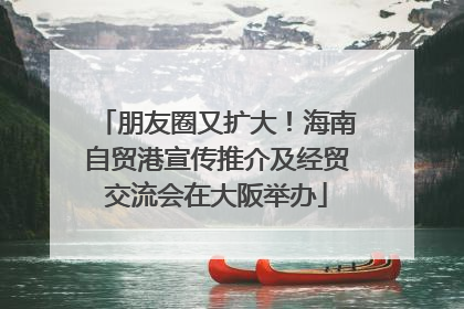朋友圈又扩大！海南自贸港宣传推介及经贸交流会在大阪举办