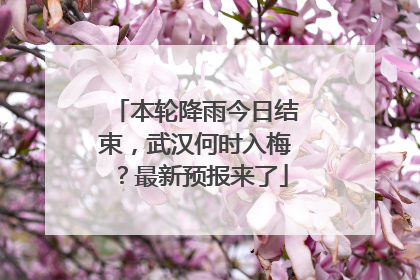 本轮降雨今日结束，武汉何时入梅？最新预报来了
