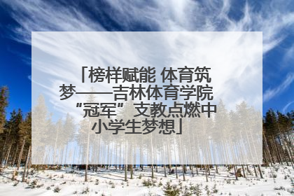 榜样赋能 体育筑梦——吉林体育学院“冠军”支教点燃中小学生梦想