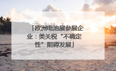 欧洲电池展参展企业：美关税“不确定性”阻碍发展