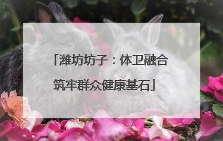 潍坊坊子：体卫融合筑牢群众健康基石